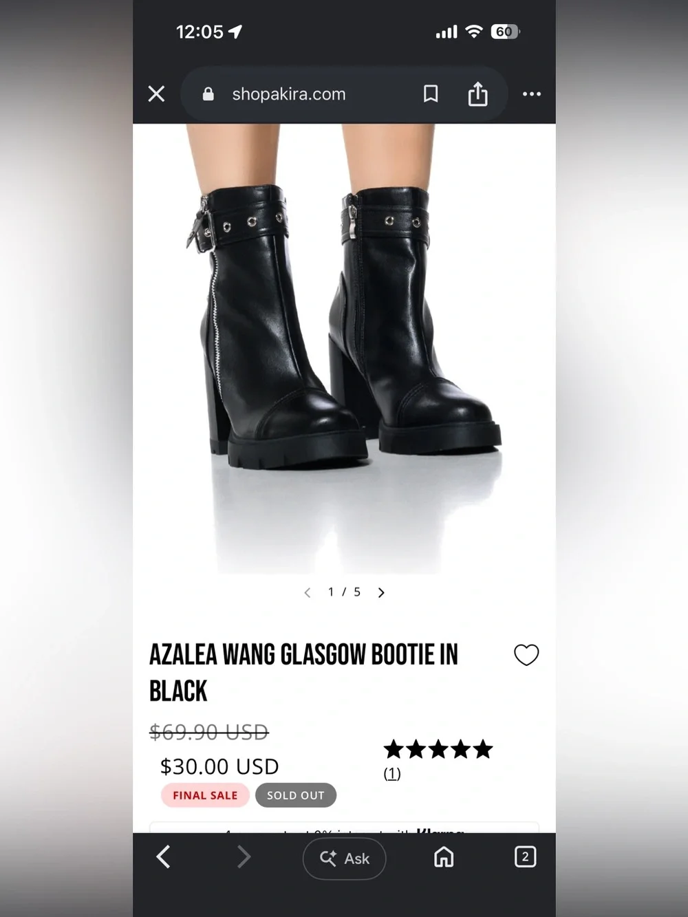 Azalea Wang Glasgow Booties in Black